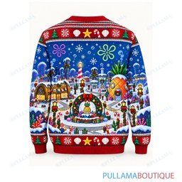 Spongebob Squarepants Grand Christmas Plaza ugly christmas sweater