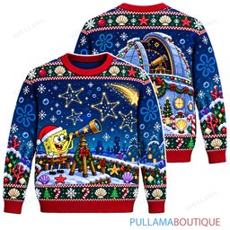 Spongebob Squarepants Christmas Observatory ugly christmas sweater