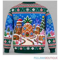 Spongebob Squarepants Gingerbread Village ugly christmas sweater