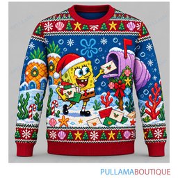 Spongebob Squarepants Holiday Mailbox ugly christmas sweater