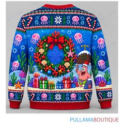 Spongebob Squarepants Coral Christmas Tree ugly christmas sweater
