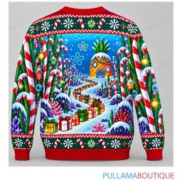 Spongebob Squarepants Candy Cane Kelp Forest ugly christmas sweater