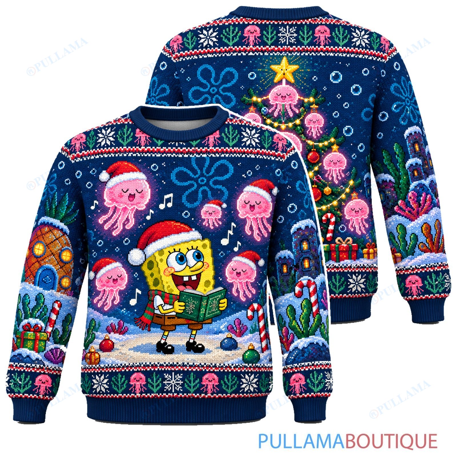 Spongebob Squarepants Jellyfish Carols ugly christmas sweater