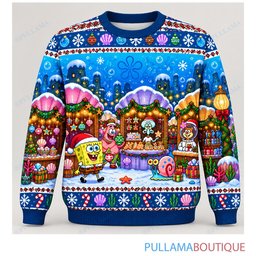 Spongebob Squarepants Underwater Market ugly christmas sweater