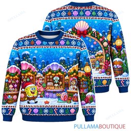 Spongebob Squarepants Underwater Market ugly christmas sweater