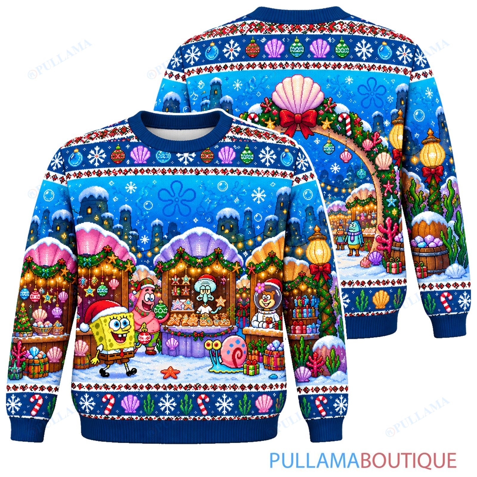Spongebob Squarepants Underwater Market ugly christmas sweater
