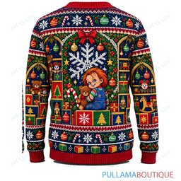 Chucky Jack in the Box Surprise ugly christmas sweater