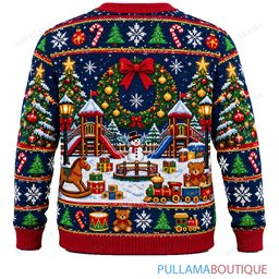 Chucky Snowman Building ugly christmas sweater