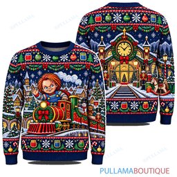 Chucky Christmas Express Train ugly christmas sweater