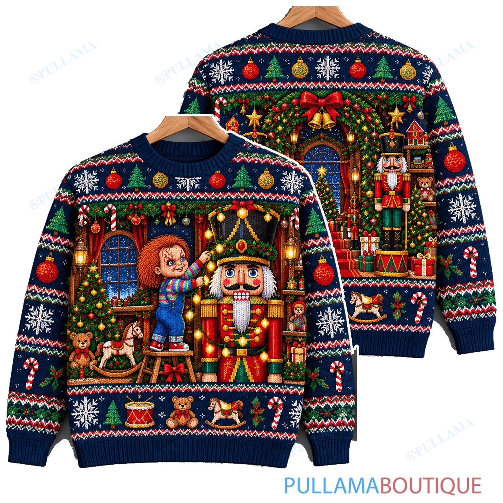 Chucky Nutcracker Toy Workshop ugly christmas sweater