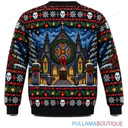 Michael Myers Graveyard Christmas Wreath ugly christmas sweater