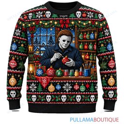 Michael Myers Christmas Ornament Workshop ugly christmas sweater