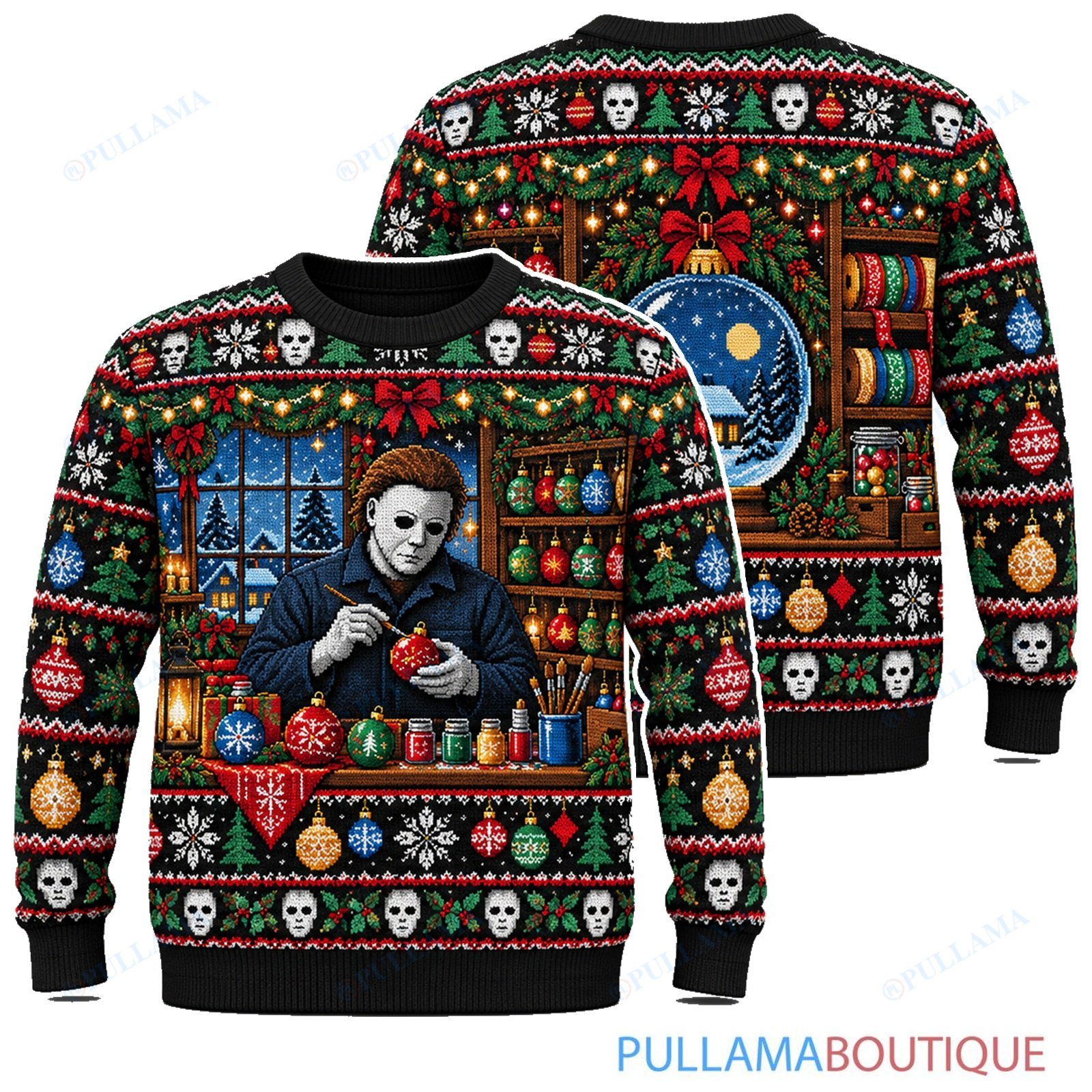 Michael Myers Christmas Ornament Workshop ugly christmas sweater
