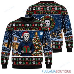 Michael Myers Haddonfield Christmas Gift ugly christmas sweater