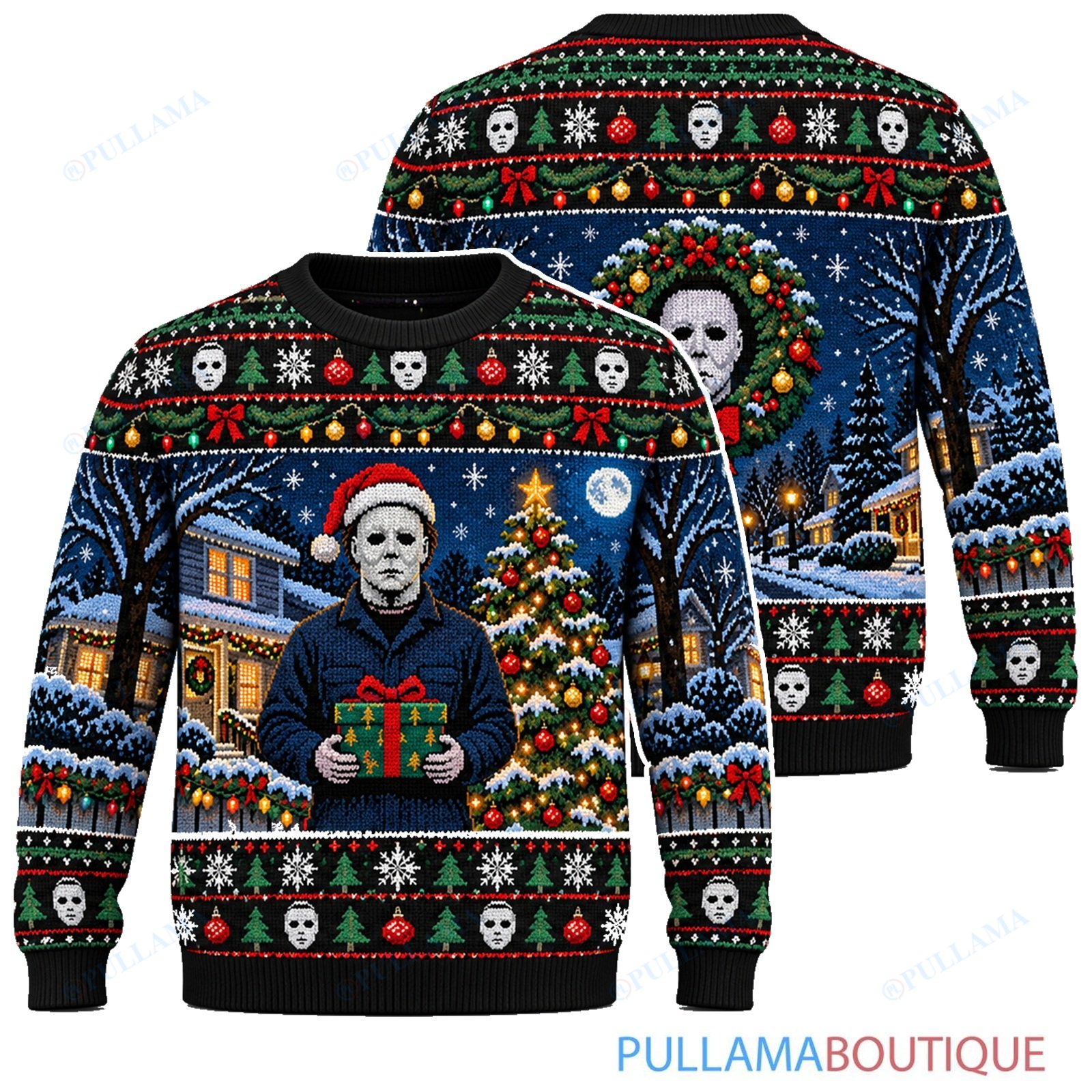 Michael Myers Haddonfield Christmas Gift ugly christmas sweater