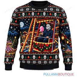 Michael Myers Holiday Ferris Wheel ugly christmas sweater