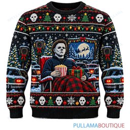 Michael Myers Christmas Drive In Movie ugly christmas sweater