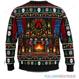 Michael Myers Christmas Tree Decorating ugly christmas sweater