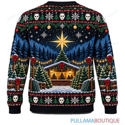 Michael Myers Holiday Lantern Walk ugly christmas sweater
