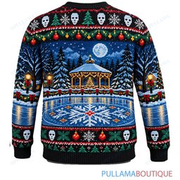 Michael Myers Holiday Ice Skating ugly christmas sweater