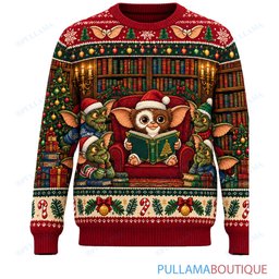 Gremlins Christmas Storybook Library ugly christmas sweater