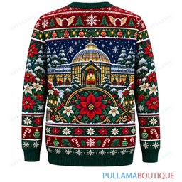 Gremlins Poinsettia Greenhouse ugly christmas sweater