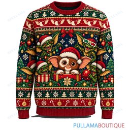 Gremlins Christmas Gift Box Surprise ugly christmas sweater
