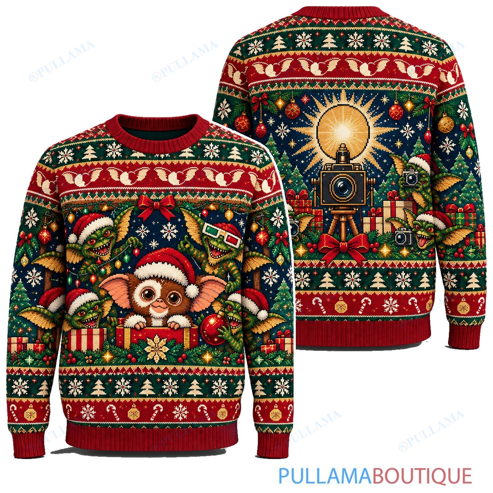 Gremlins Christmas Gift Box Surprise ugly christmas sweater