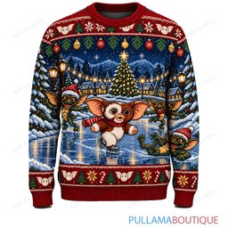 Gremlins Holiday Ice Skating ugly christmas sweater