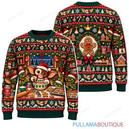Gremlins Gingerbread Cookie Bakery ugly christmas sweater