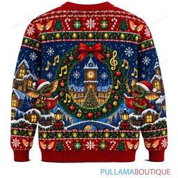 Gremlins Town Square Christmas Party ugly christmas sweater