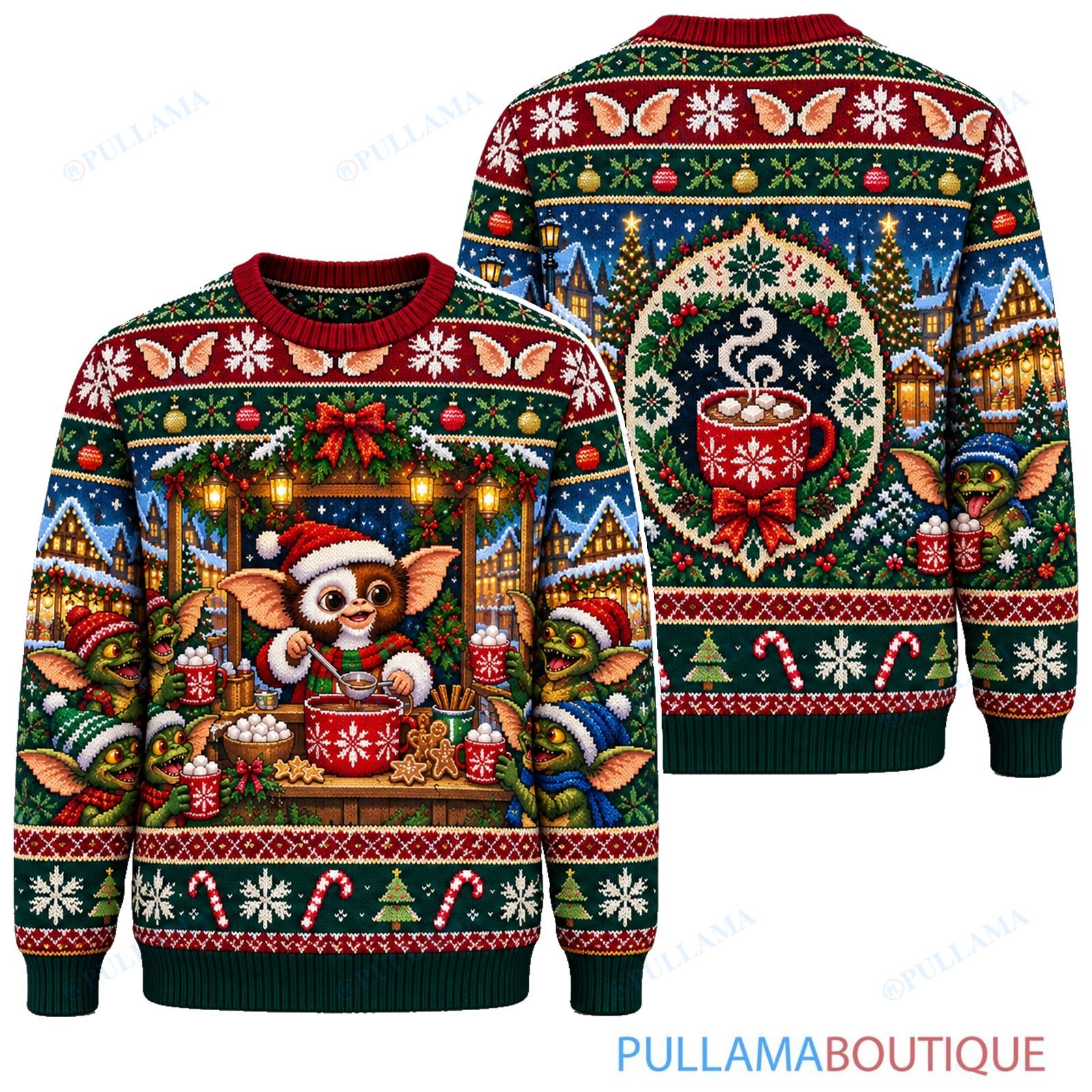 Gremlins Christmas Cocoa Market ugly christmas sweater
