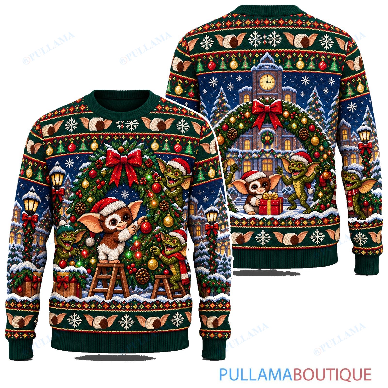 Gremlins Christmas Wreath Workshop ugly christmas sweater