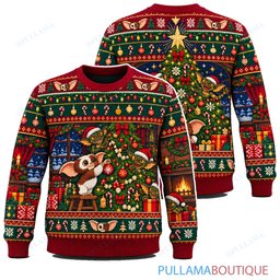 Gremlins Christmas Tree Decorating ugly christmas sweater