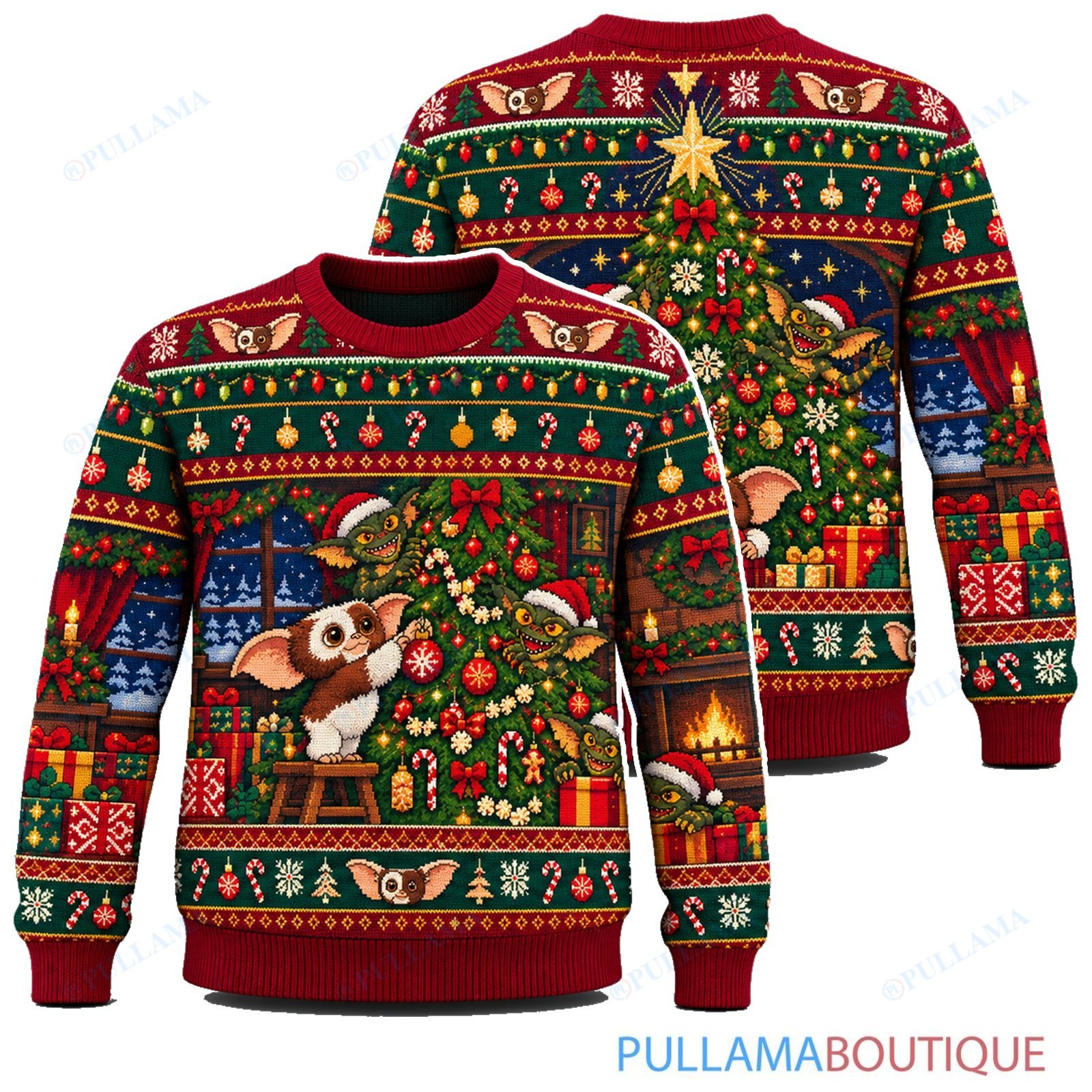 Gremlins Christmas Tree Decorating ugly christmas sweater