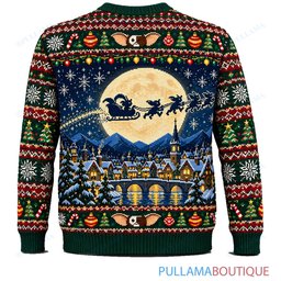 Gremlins Santa Sleigh Ride ugly christmas sweater