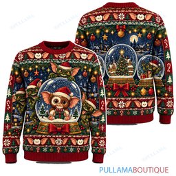 Gremlins Christmas Snow Globe ugly christmas sweater