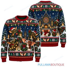 Gremlins Christmas Wreath Delivery ugly christmas sweater
