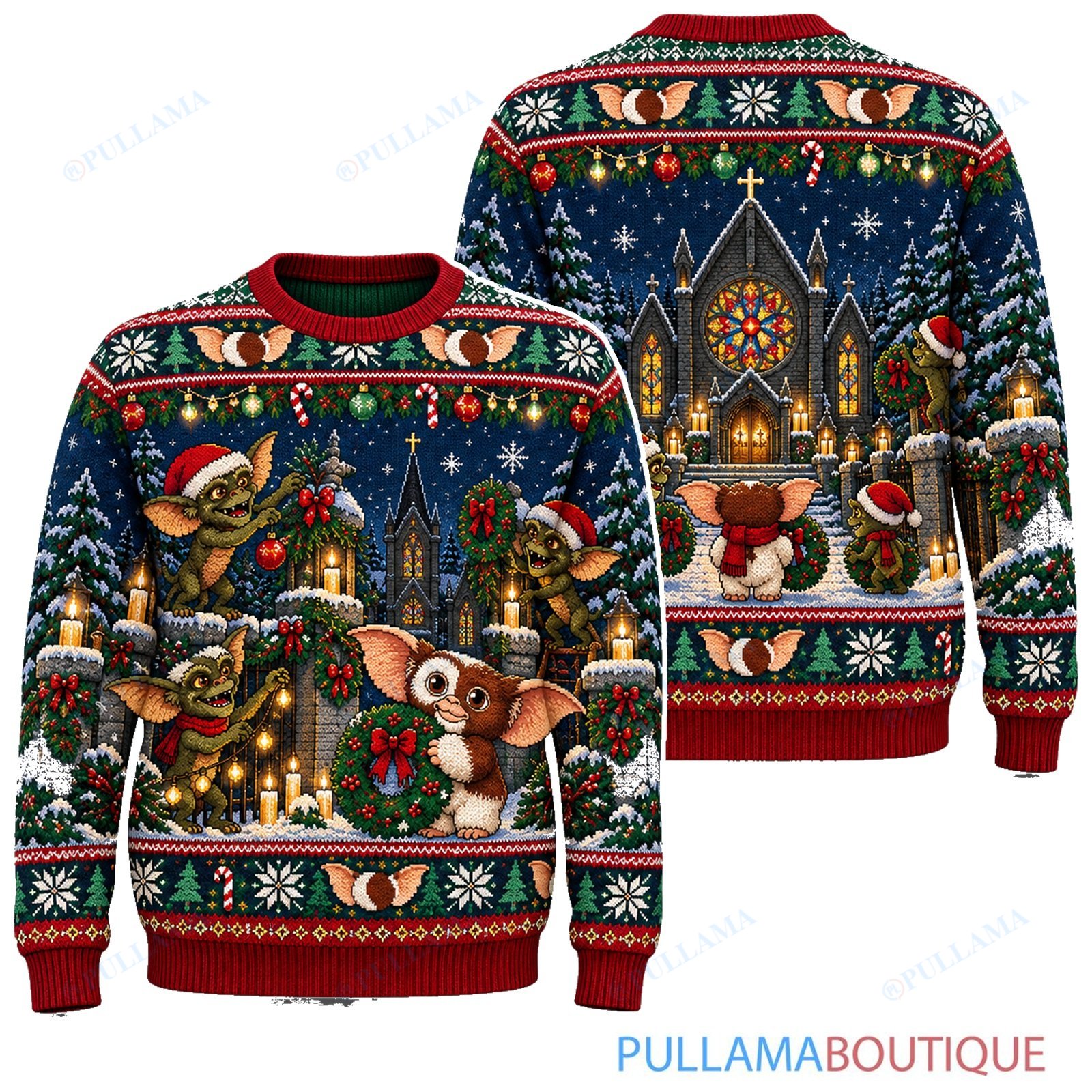 Gremlins Christmas Wreath Delivery ugly christmas sweater