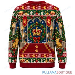 Garfield Christmas King Throne ugly christmas sweater