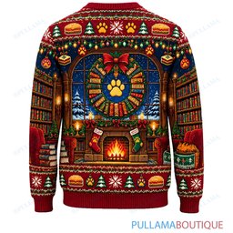 Garfield Cozy Christmas Library ugly christmas sweater