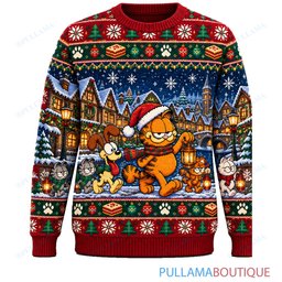 Garfield Christmas Lantern Walk ugly christmas sweater