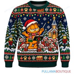 Garfield Christmas Carol Choir ugly christmas sweater