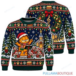 Garfield Christmas Carol Choir ugly christmas sweater