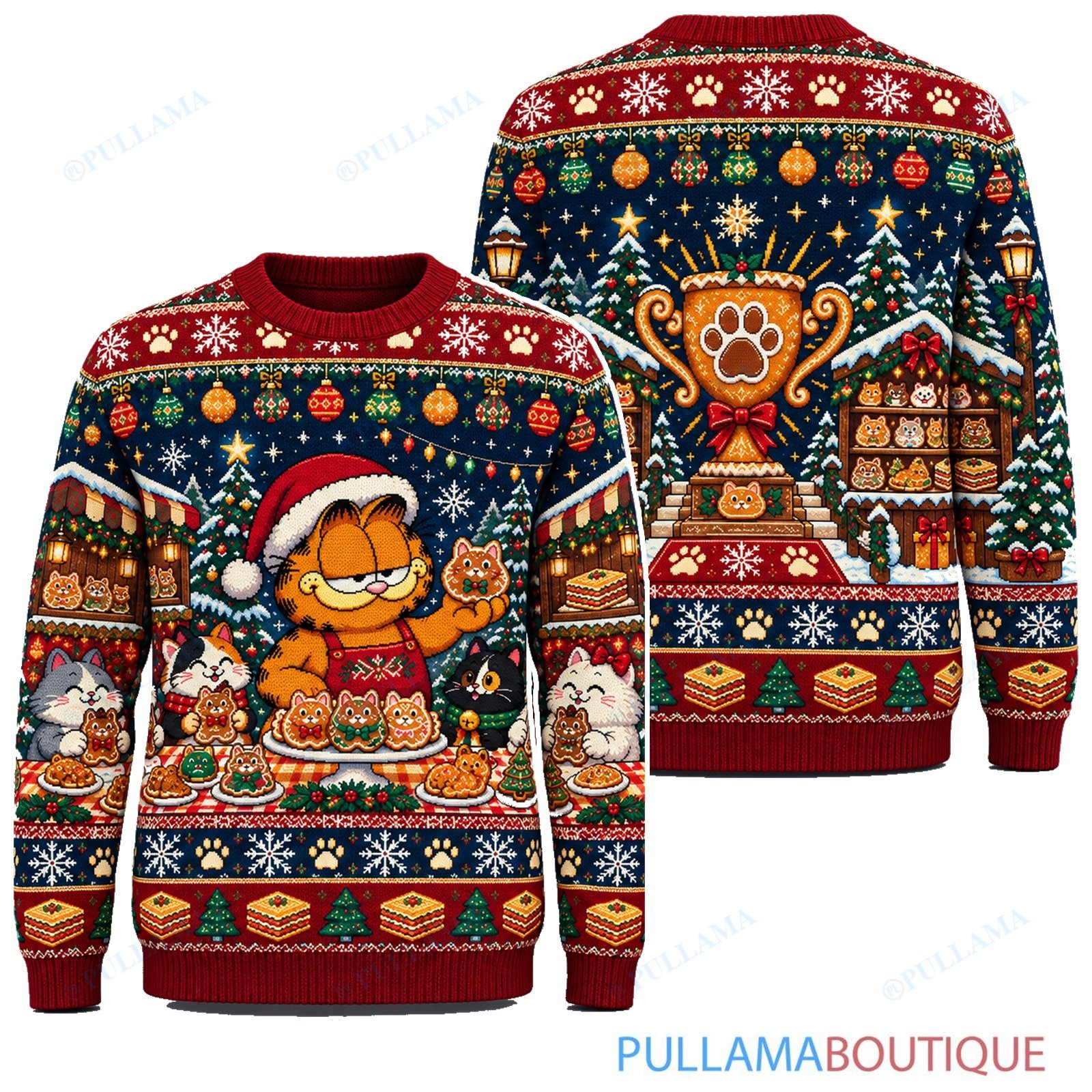 Garfield Christmas Cookie Champion ugly christmas sweater