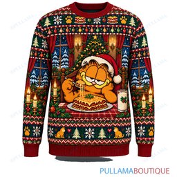 Garfield Cozy Lasagna Fireplace ugly christmas sweater