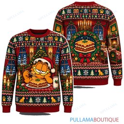 Garfield Cozy Lasagna Fireplace ugly christmas sweater