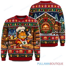 Garfield Holiday Lasagna Bakery ugly christmas sweater
