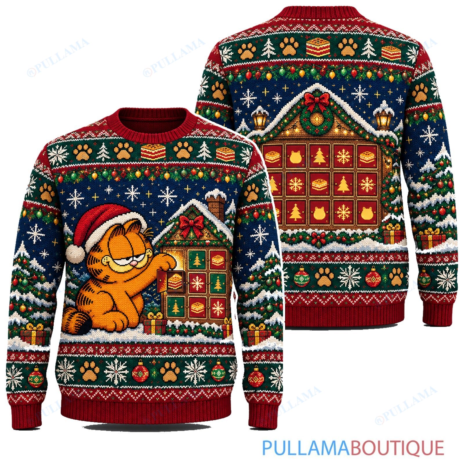 Garfield Holiday Advent Calendar ugly christmas sweater
