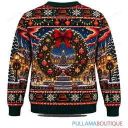 Freddy Krueger Town Square Wreath Market ugly christmas sweater